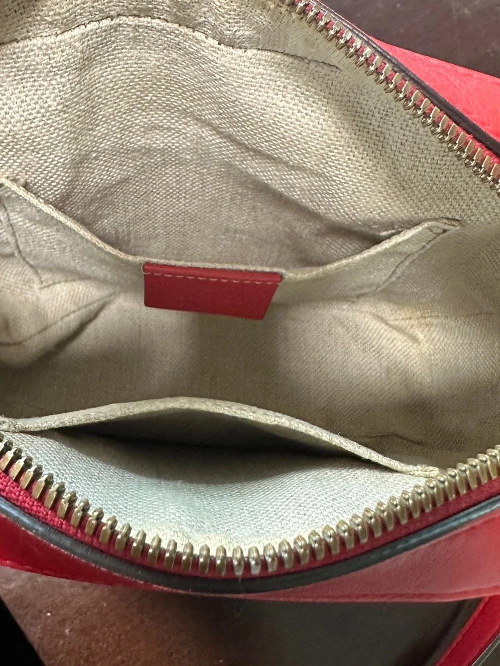Gucci Webby Bee Red Leather Web Stripe Shoulder Crossbody Bag Authentic